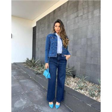 Imagem de Jaqueta Jeans Tradicional com Bolsos Tamanho P - MANUH MODAS