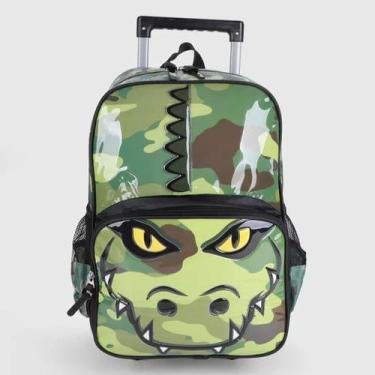 Imagem de Mochila Up4you Crocodilo com Rodinhas IC37742, Verde, Único