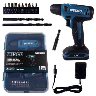 Imagem de Parafusadeira a Bateria 12V 13 Acessorios WS2550K Wesco