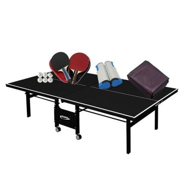 Imagem de MESA PING PONG 1084 PRETA KLOPF + Kit Completo c/ Estojo + Rede Retrátil + Capa