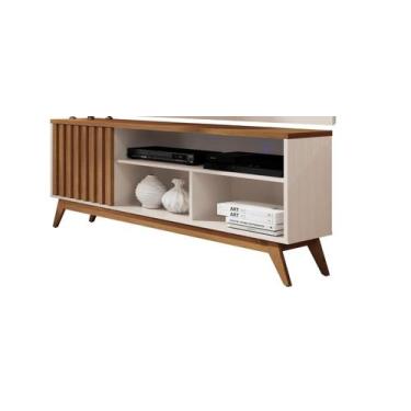 Imagem de Rack para Sala Estar Malbec Wood TV até 55 - Giga Móveis, Off White/Fr