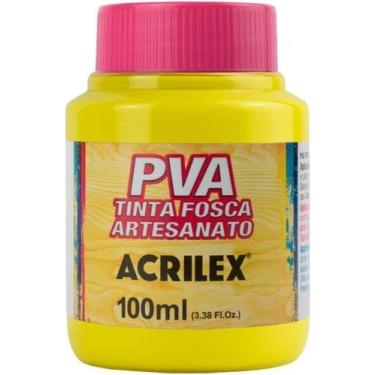 Imagem de Tinta P.V.A P/Artesanato Amarelo Limão 504 100ml Acrilex Tinta P.V.A P