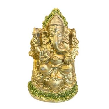 Imagem de Estátua de Ganesha no Trono - 12x8cm em Resina - no-brand, Harlequin