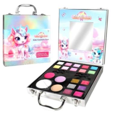 Imagem de Maleta Cromada de Maquiagem Infantil com 22 Itens Diversos - GBG STORE
