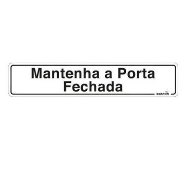 Imagem de Placa de Sinalização 25x5 "mantenha a Porta Fechada" - Bemfixa