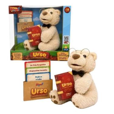 Imagem de Urso Contador de Histórias Com Som e Movimento Lê 10 Cards Áudio em Po