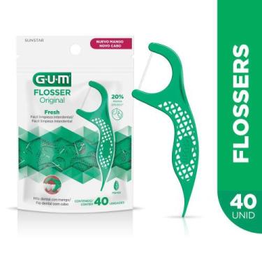 Imagem de Gum Fio Dental Com Haste Flosser Sabor Menta 40 Unidades Original