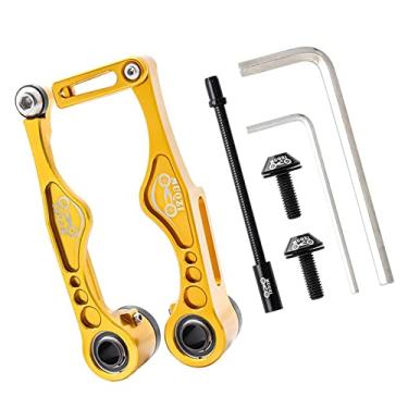 Imagem de Fancyes MTB Mountain Bike BMX Linear Tração V Conjunto de pinças de freio Pastilhas de freio MTB Freios hidráulicos Cantilever, ouro 109x42,8MM