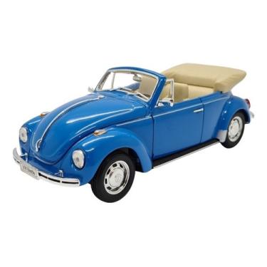 Imagem de Miniatura Volkswagen Fusca Conversível Azul Metal 1:24