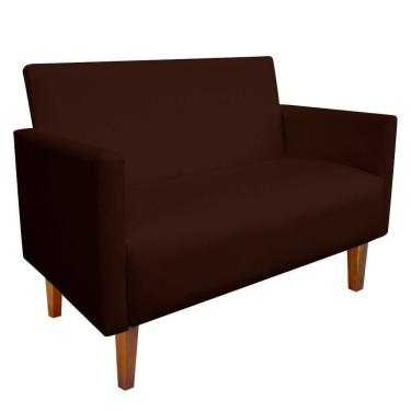 Imagem de Sofá Retrô Namoradeira 02 Lugares Corino Marrom