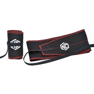 Imagem de Munhequeira Brim (Par) - Preto e Vermelho UNICO