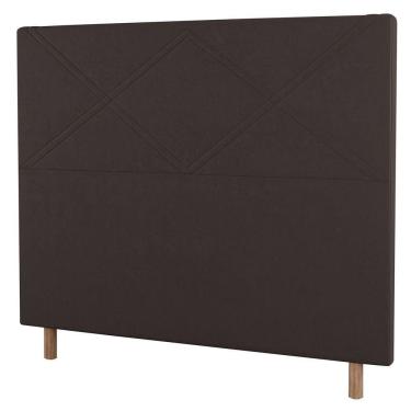 Imagem de Cabeceira Cama Box Casal King Size Cairo 195cm Suede Marrom