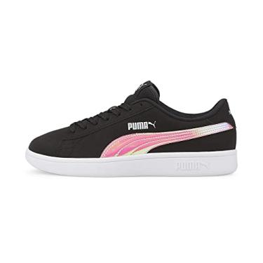 Imagem de PUMA Tênis infantil unissex Smash V2 Holo, Preto/prata, 7 Big Kid