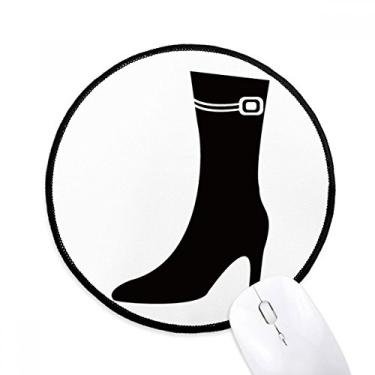 Imagem de Simple Graphics Tapete de mouse preto com contorno de salto alto para computador