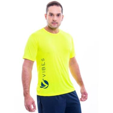 Imagem de Camiseta Masculina Amarelo Neon Com Proteção Uv50 - Vibes