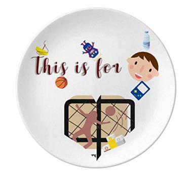 Imagem de China Sports Football Goleiro Olimpíadas Prato de Porcelana Jantar Prato Redondo Menino Homem