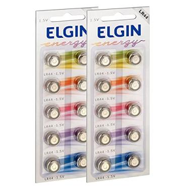 Imagem de Pilha Alcalina LR44 Elgin Bateria A76 Ag13 kit 20 unidades