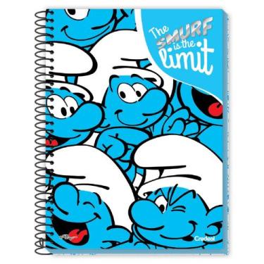 Imagem de Caderno Universitário 1 Mat 80 Fls Miolo Azul Smurfs Credeal