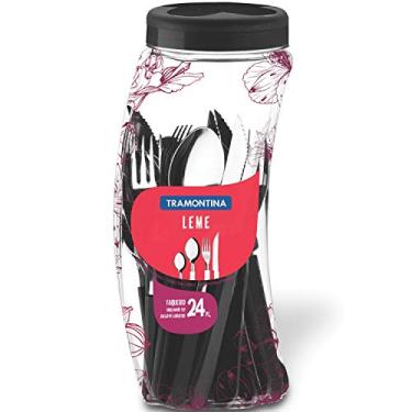 Imagem de Faqueiro Leme Preto Inox 24 peças