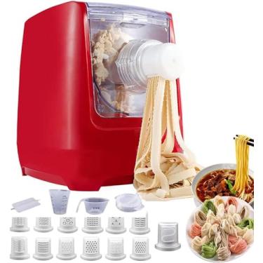 Imagem de LWCHAUNG MáQuina EléTrica De MacarrãO, MáQuina AutomáTica De MacarrãO, MáQuina De Fazer MacarrãO E Misturador De Massa Com 13 Moldes, Para Espaguete, Fettuccini