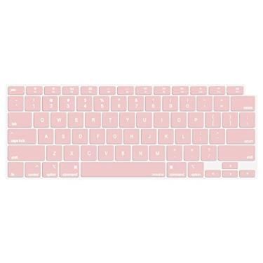 Imagem de MOSISO Capa de teclado compatível com MacBook Air 33.0 cm 2022 2021 2020 versão A2337 M1 A2179 Retina Display com Touch ID Backlit Magic Keyboard, película protetora de silicone impermeável, quartzo