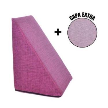 Imagem de Almofada Triangular Encosto Anatômico Espuma Apoio Costas Repouso Leitura + Capa Extra-Unissex