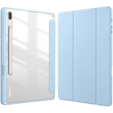 Imagem de Capa para tablet com suporte de lápis para Samsung Galaxy Tab S9 FE 11 Plus 12,4 polegadas 2023 Tab A9 S9 S8 S7 27.9 cm Plus 31.5 cm (azul celeste, A9 22.1 cm)