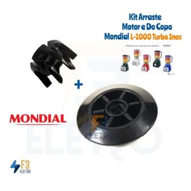 Imagem de Kit Arraste do Motor e Do Copo Liquidificador Mondial Turbo Inox L-100