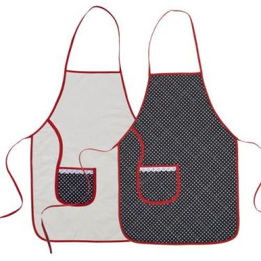 Imagem de Avental de cozinha dupla face poá - Recanto da Costura