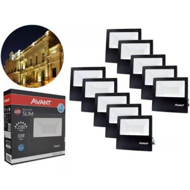 Imagem de Refletor Led Avant Bivolt 30W 6500K Preto 10 Unidades