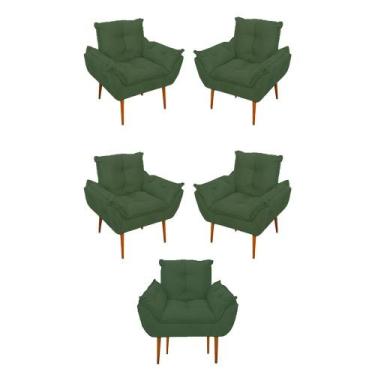 Imagem de Kit 05 Poltrona Opala Sofá Sala, Quarto, Escritório Suede - B BALAQUI 