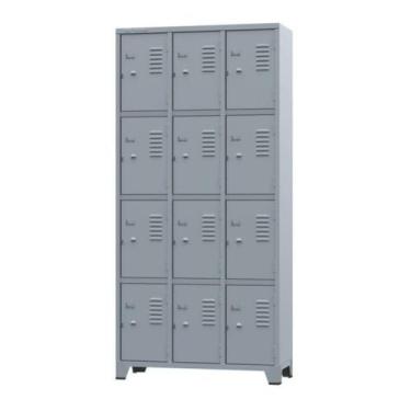 Imagem de Roupeiro de Aço c/ 12 Portas Pequenas  1,960,930,36m  Cinza   AMAPA  1