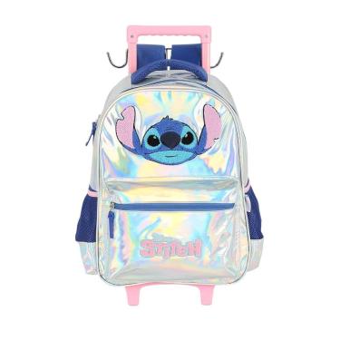 Imagem de Mochila de Rodinhas Com Alça Luxcel Stitch Prata