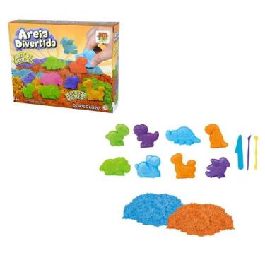 Imagem de Areia Mágica de Modelar com Moldes de Dinossauros DM Toys - Comercial 