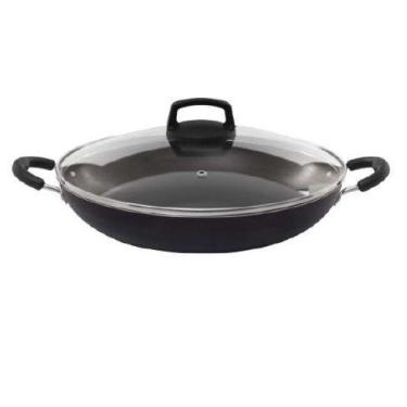 Imagem de Paellera Antiaderente Grande Profissional 32Cm Com Tampa - Docesar, Pr