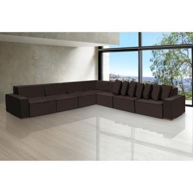 Imagem de Sofá Dubai 4.57x4.57m de Canto Retrátil - Sofisticato, marrom