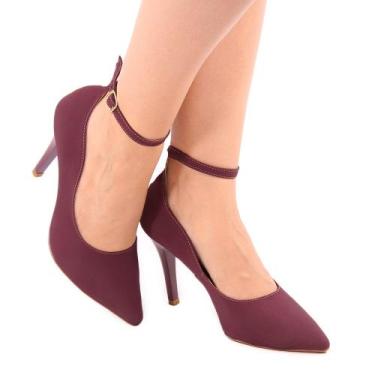 Imagem de Scarpin Dravanna Salto Alto Fino Onda Vinho, 39, Feminino, Vin rouge