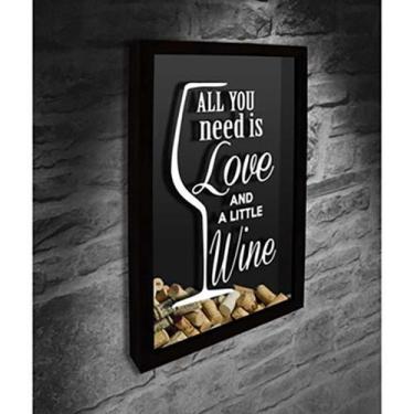 Imagem de Quadro Porta Rolhas All you need is Love 6 - Quadro Novo, 26x36, Preto