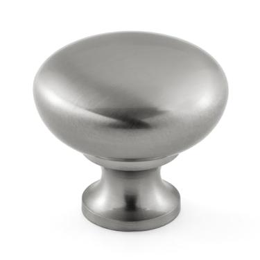 Imagem de Puxador redondo para armário de cozinha de 3 cm de diâmetro, ferragens Hestia, pacote com 10 - níquel acetinado (Z1.D31.10.SN)