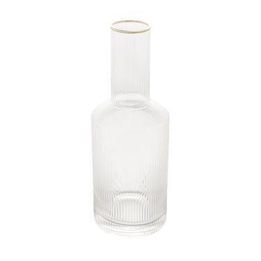 Imagem de Garrafa 800ml de cristal de chumbo com borda dourada Lines Wolff - 289