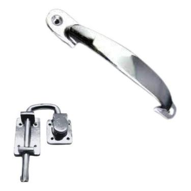 Imagem de Puxador + Trinco Porta Camarão Cromado Ursich