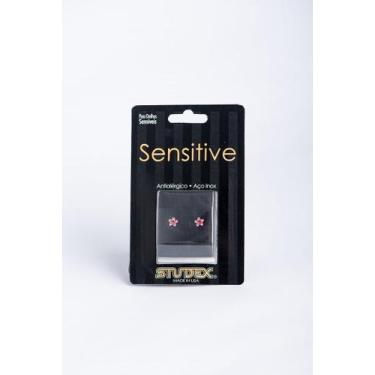 Imagem de Brinco studex sensitive ad daisy rosa fúcsia s6023y, Dourado