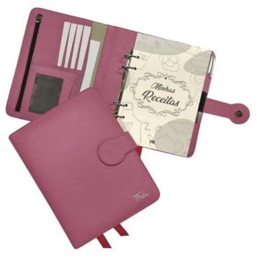 Imagem de Agenda Minhas Receitas Couro 168-R Personalizada Raffai Couros, Rosa P