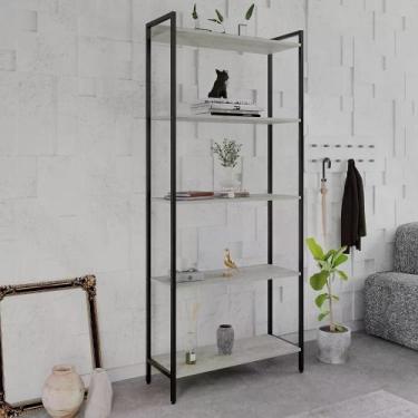 Imagem de Estante Dynamica Industrial 4 Nichos 80 cm - Preto/Snow - Yescasa, Pre