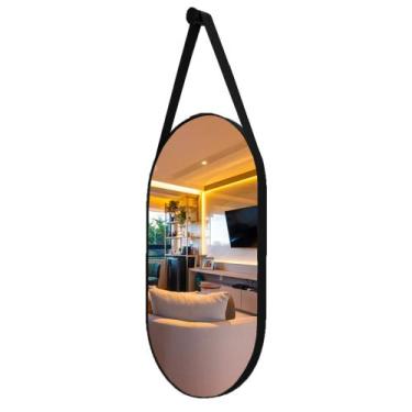 Imagem de Espelho Oval Decorativo Moderno Quarto - VSA, Preto