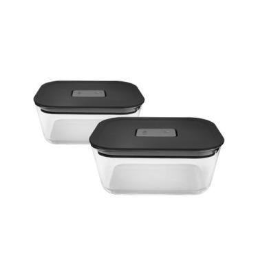Imagem de Kit 2 Peças Pote Hermético 725ml Vidro Marmita Forno Freezer - OU, Pre
