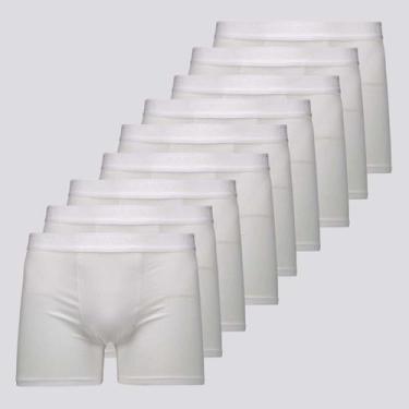 Imagem de Kit 9 Cuecas Boxer Lupo Elastic Soft Branca, M