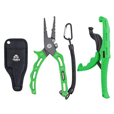 Imagem de RUNCL Alicate de pesca e kit de garra de lábio de peixe, ferramentas de pesca multifuncionais para homens, equipamento de pesca premium em água salgada e de água doce, extrator removedor de pesca