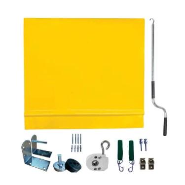 Imagem de Toldo Cortina Amarelo - 3,50m x 300m - kit completo - RM Policarbonato