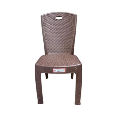 Imagem de Cadeira Plástica Bistrô Rattan - A.J.A., Marrom